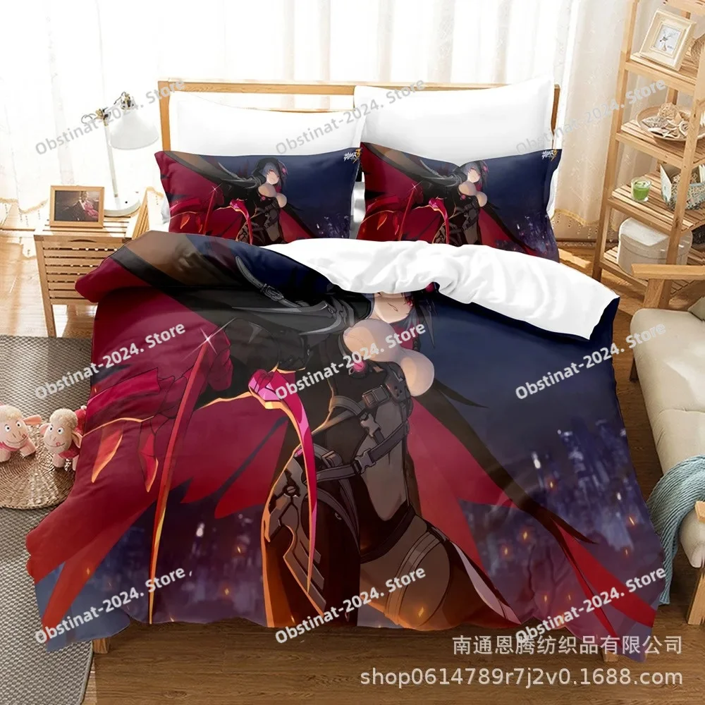 

3D Print 2014 Honkai Impact 3 Bedding Set Printed Duvet Cover Pillowcase Single Double Style Queen King Size Sets
