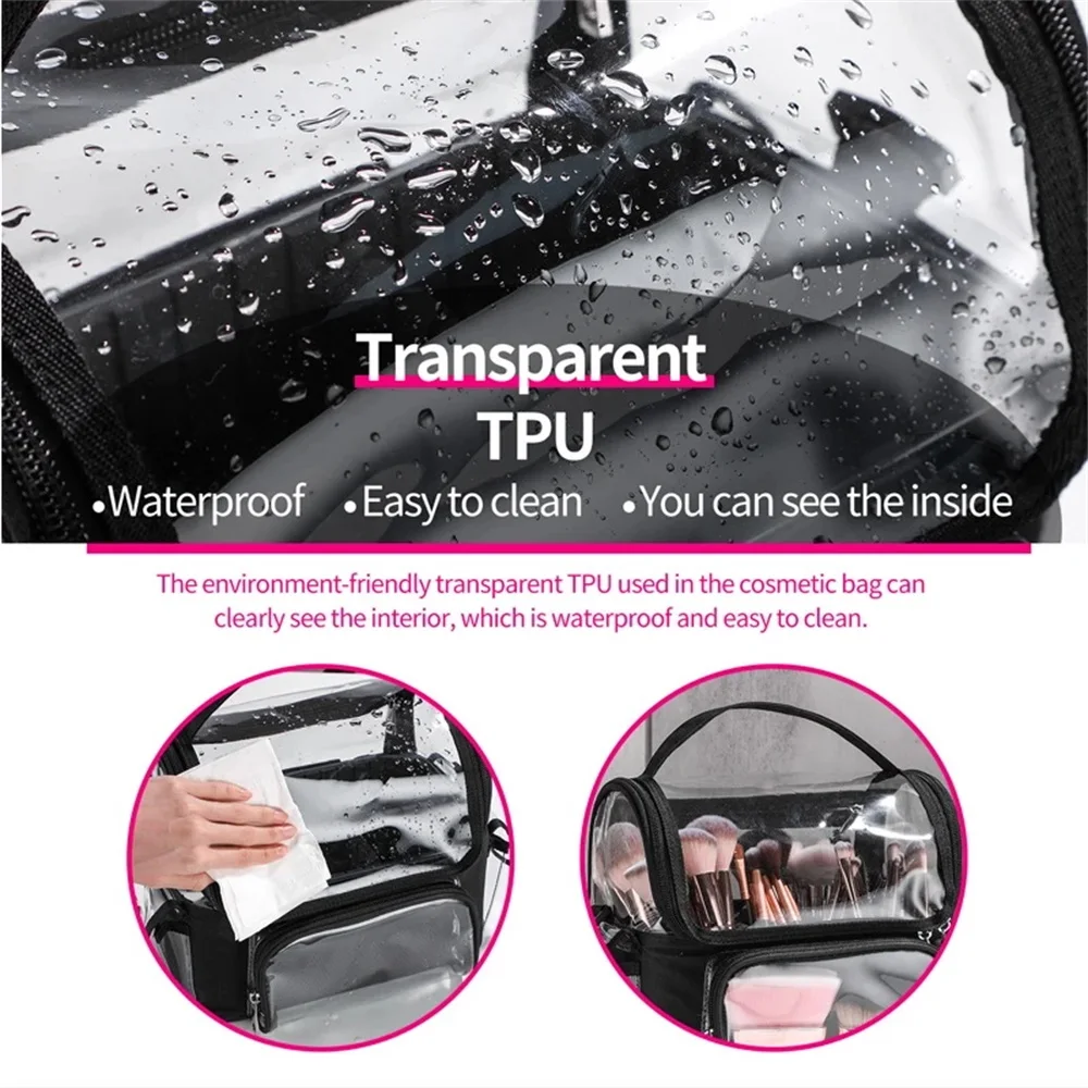 อาชีพกรณีแต่งหน้าแฟชั่นช่างเสริมสวยเครื่องสําอางค์เครื่องมือกล่องเก็บกระเป๋าเดินทางสําหรับผู้หญิงขนาดใหญ่ความจุ Make Up Bag