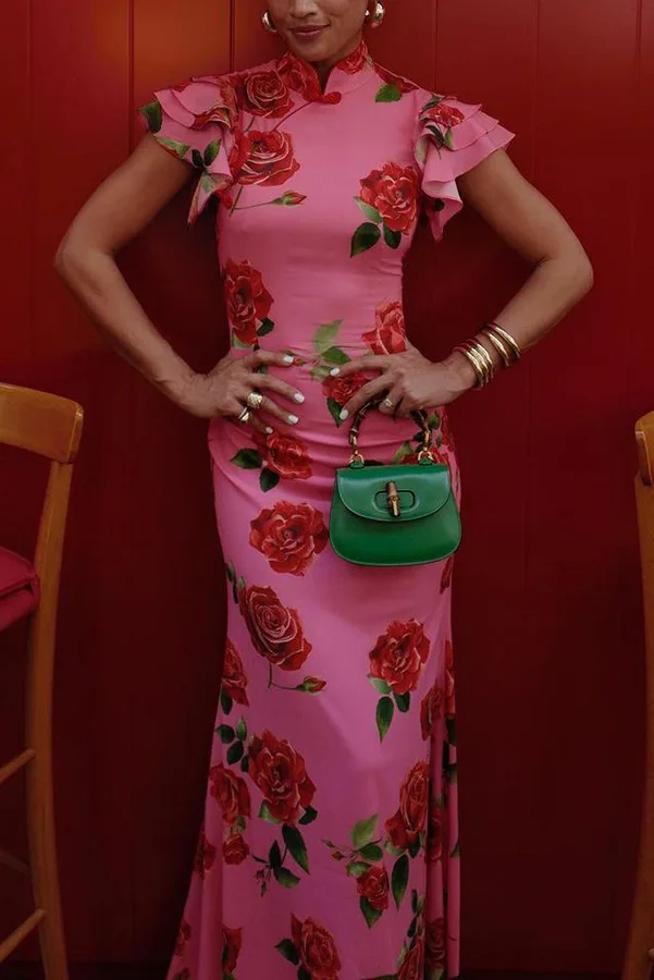 

A new sleeveless casual printed dress for women and a new Chinese-style cheongsam