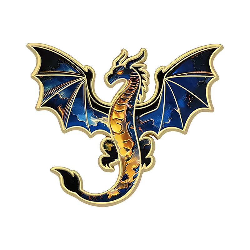 Cartoon Dragon Pins 6-color Cool Animal Metal Pin For Backpack Denim Jacket Lapel Badge Brooch Friends Gfits