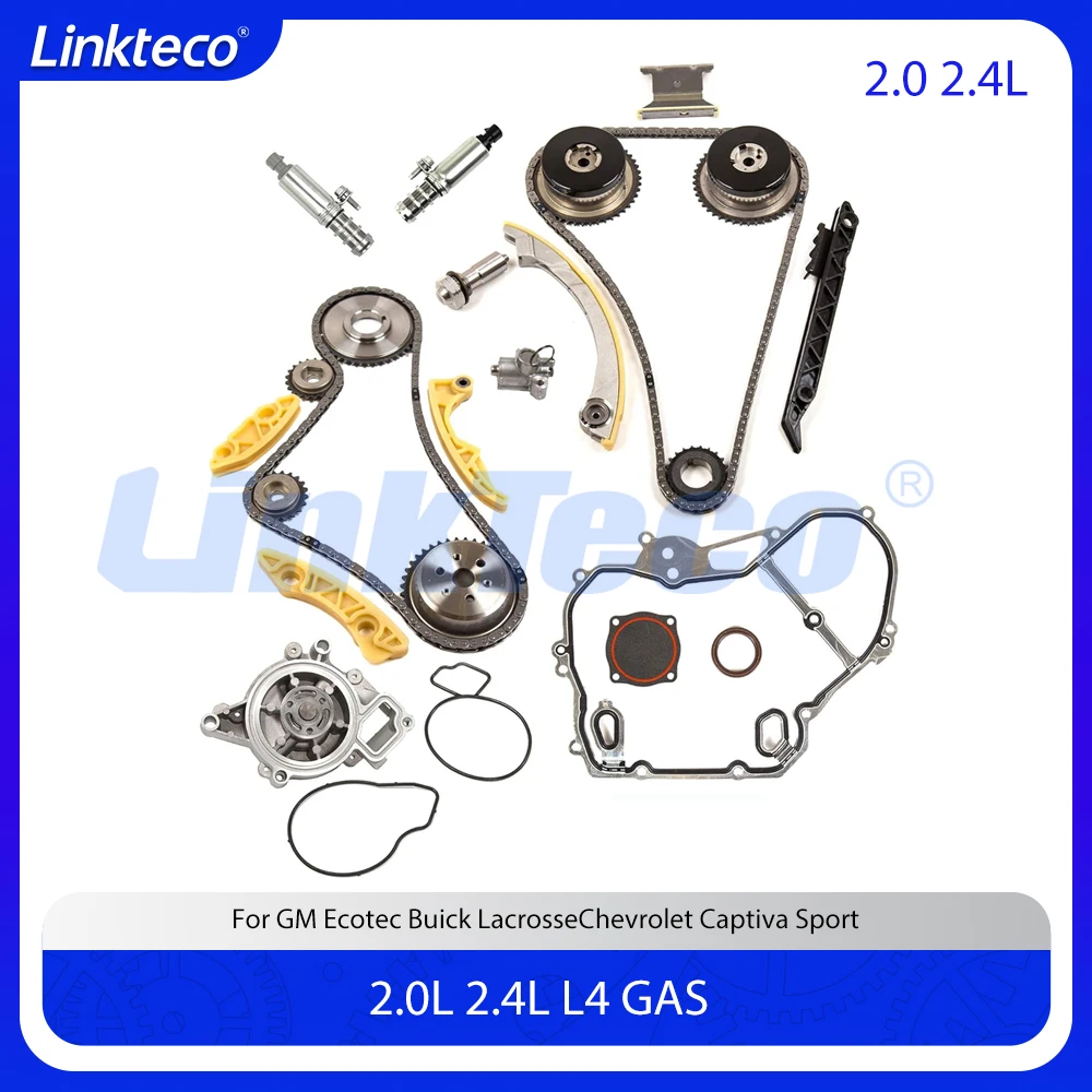 

Engine Timing Chain Kit VCT Selenoid Actuator Gear Water Pump Fit 2.2 2.4 L L4 GAS For 09-17 GM Ecotec Chevrolet Buick 2.2L 2.4L