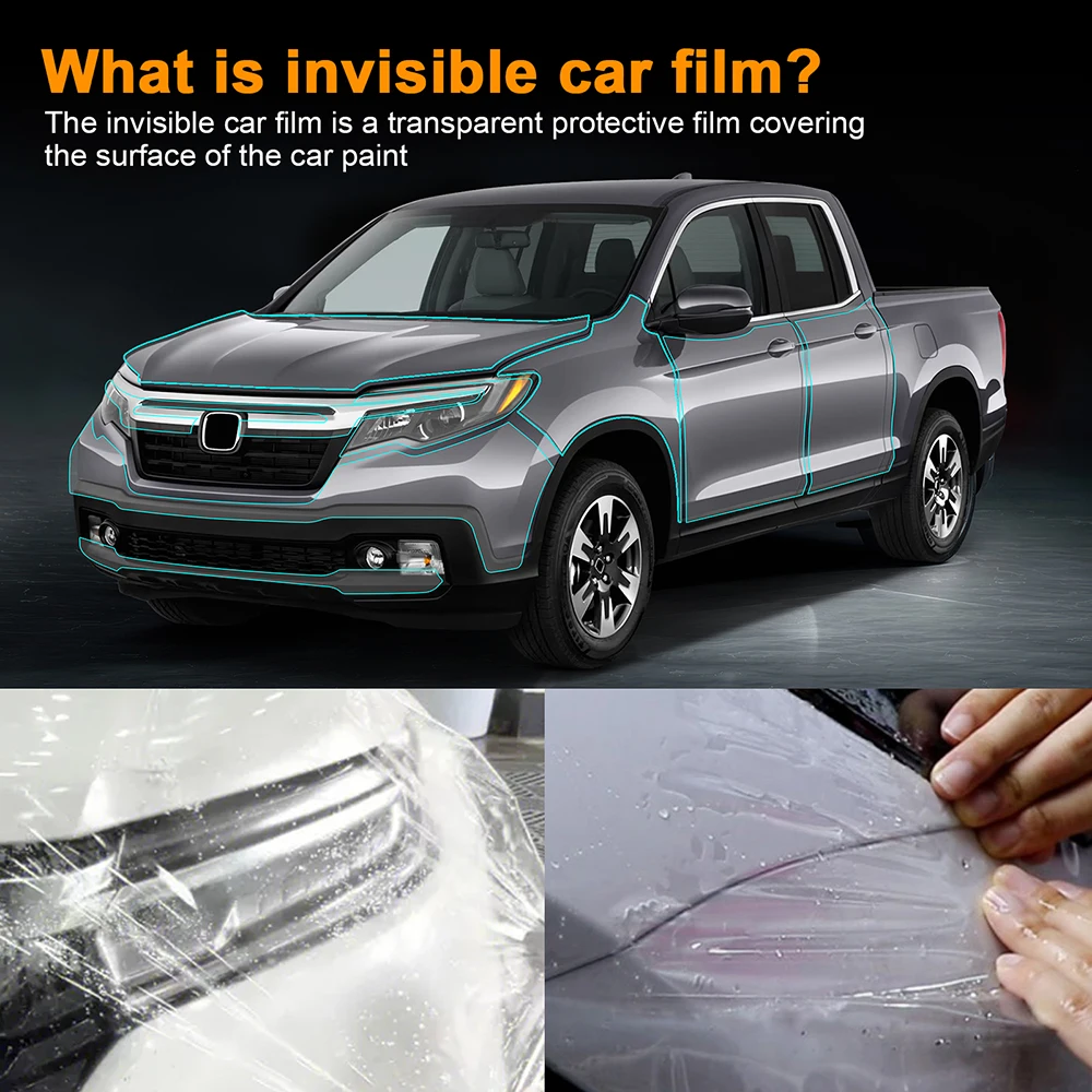 for HONDA RIDGELINE 2017 2018 2019 2020 Car Paint Protection Film Car Transparent Kit Body Film Pre Cut TPU PPF Clear Sticker