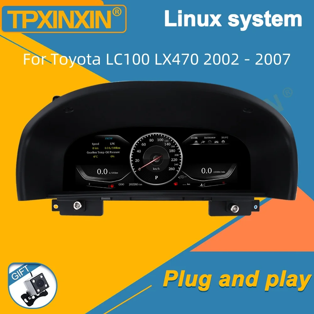 For Toyota LC100 LX470 2002 - 2007 Digital Cluster Car LCD Dashboard Panel Virtual Cockpit Instrument Speedometer Screen Unit