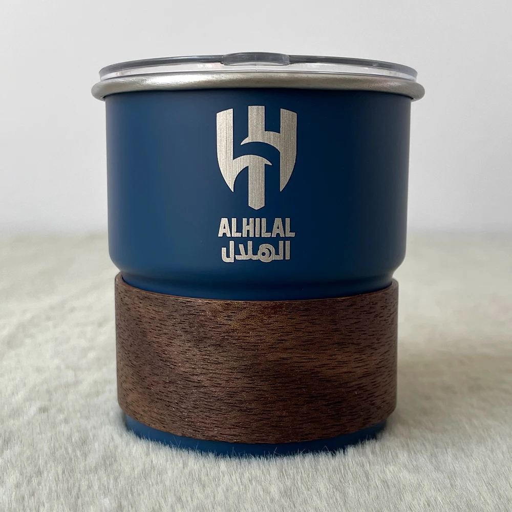 Saudi Arabia Al Hilal Logo Covered Coffee Cup 300ML Restaurant Beer Cup Outdoor Camping Mug Stainless Steel Cup Wholesale