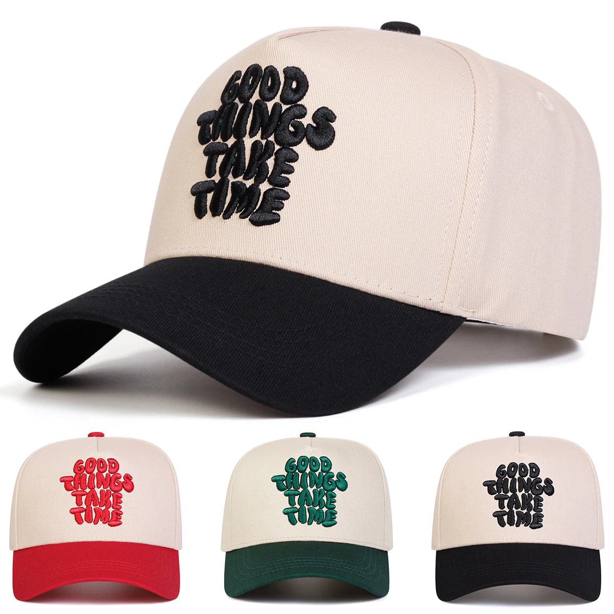 للجنسين الأشياء الجيدة تأخذ الوقت التطريز قبعات البيسبول ربيع الخريف في الهواء الطلق قابل للتعديل قبعات عادية واقية من الشمس قبعة قبعة رياضية #1