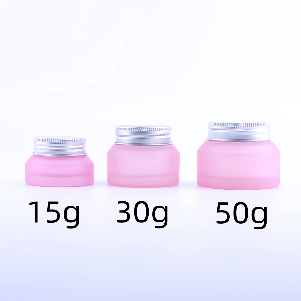 

100pcs 15G 30G 50G Pink Empty Packing Botellas Rellenables Glass Cosmetic Jar Makeup Container Lotion Bottle Vials Face Cream