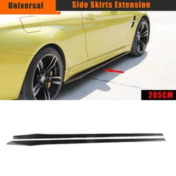 Universal Carbon Fiber 205CM Side Skirts Extension Splitter for BMW M6 F06 F12 F13 640i 650i E90 G30 E46 Etc. 2013-2019