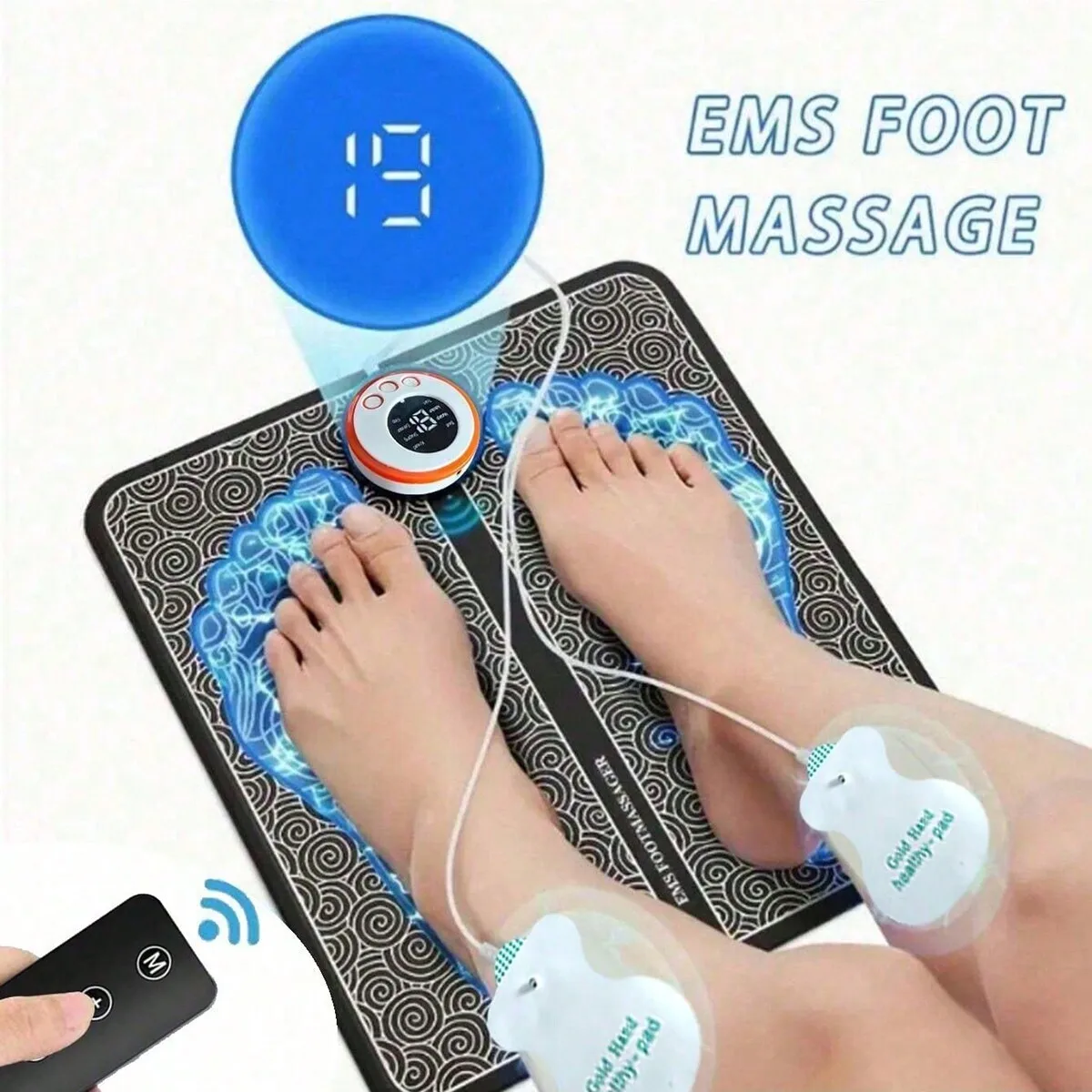 Elektrische EMS Fußmassagegerät Pad Linderung Schmerzen Entspannen Füße Akupunkturpunkte Massagematte Schock Muskelstimulation Verbessern Sie die Durchblutung