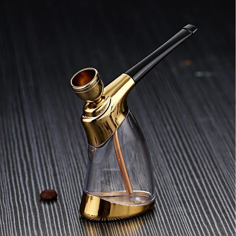 High Quality Business Portable Water Smoking pipe with Bent Type Handmade Smoking Accessories Glass Hookah Cigarette Filter