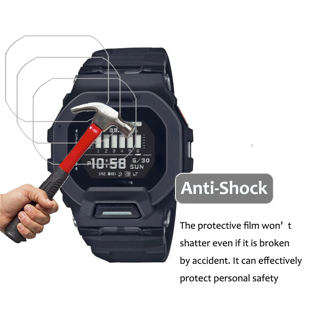 Película transparente HD Nano a prueba de explosiones, Protector de pantalla de reloj Digital, no de vidrio, para Casio G-SHOCK, GBD-200, GM-5600SN, 3 uds.