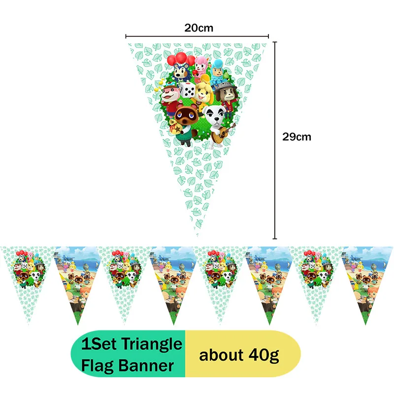 Disney Animal Crossing Birthday Theme Gift Animal Crossing Disposable Party Supplies Party Cups Napkins Pull Flag Cake Set Gifts