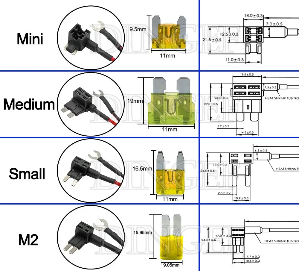 1Set Pure Copper Car Cigarette Lighter Charger Cable Female Socket Plug Connector Adapter Cable With Car Fuse 10A 20A 30A 25A 1A