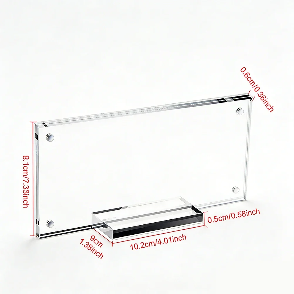 Clear Acrylic Currency Case For Displaying US Dollar Bills Stamps And Small Keepsakes With Frame And Low-Height Base