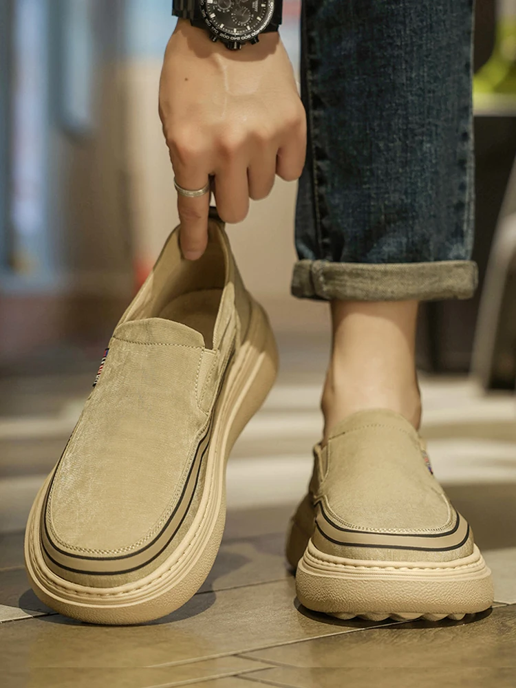 

High-End Men's Slip-On oes Breathable Wear-Resistant Anti-Slip Comfortable Soft Bot Dad Old Beijing Cloth oes