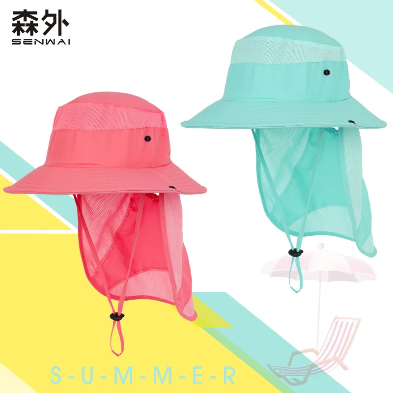 3 4 5 6 7 8 Years Old Boys Girls Bucke Caps Sun Defender Cooling Neck Guard Wide Brim Beach Hats for Hiking Safari Outdoor Sport