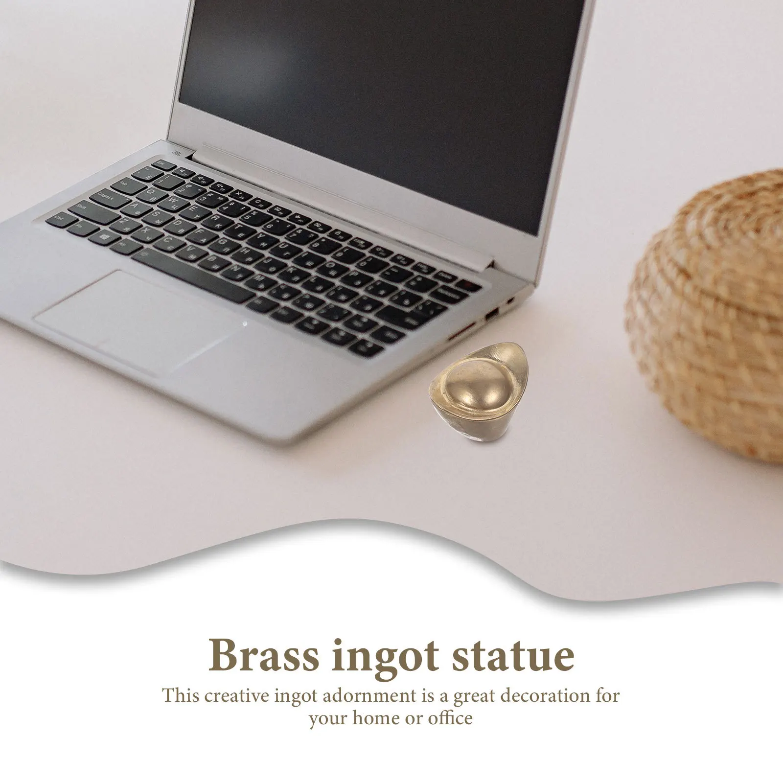 

Golden Brass Ingot Decor Chinese Wealth Symbol Crafts Exquisite Lifelike Desktop Decoration Gold Ingot