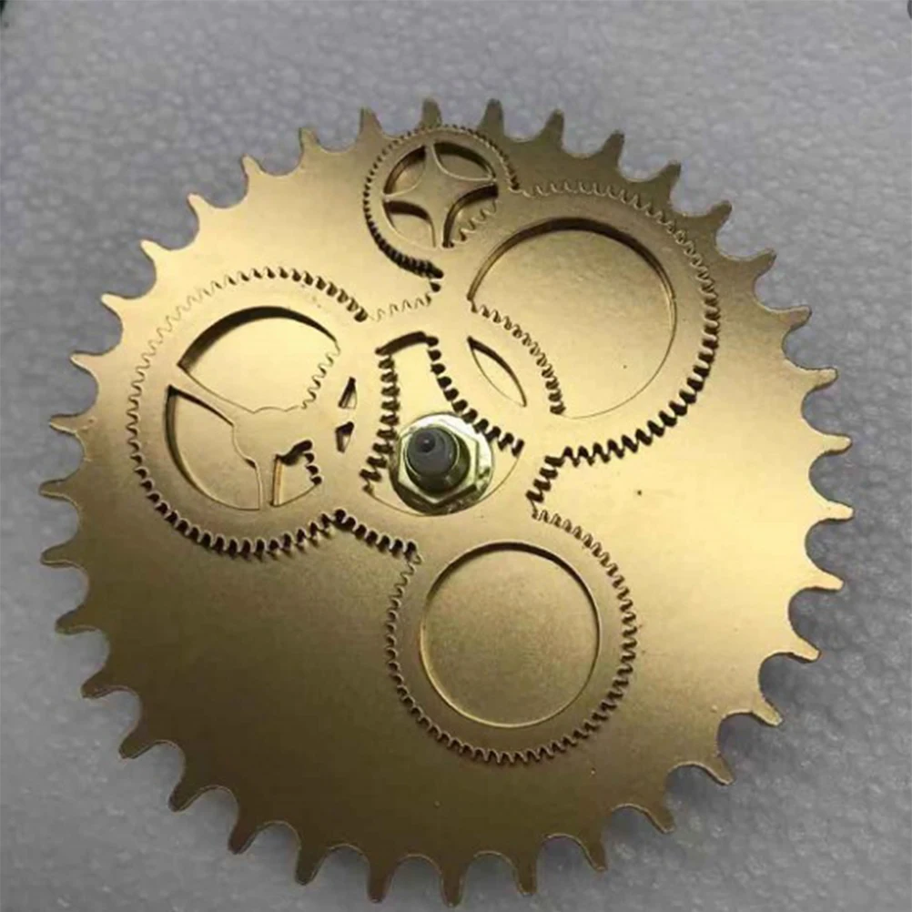 

Gear Wall Clock Retro Wood Vintage Gearshaped Desktop Decorative Golden
