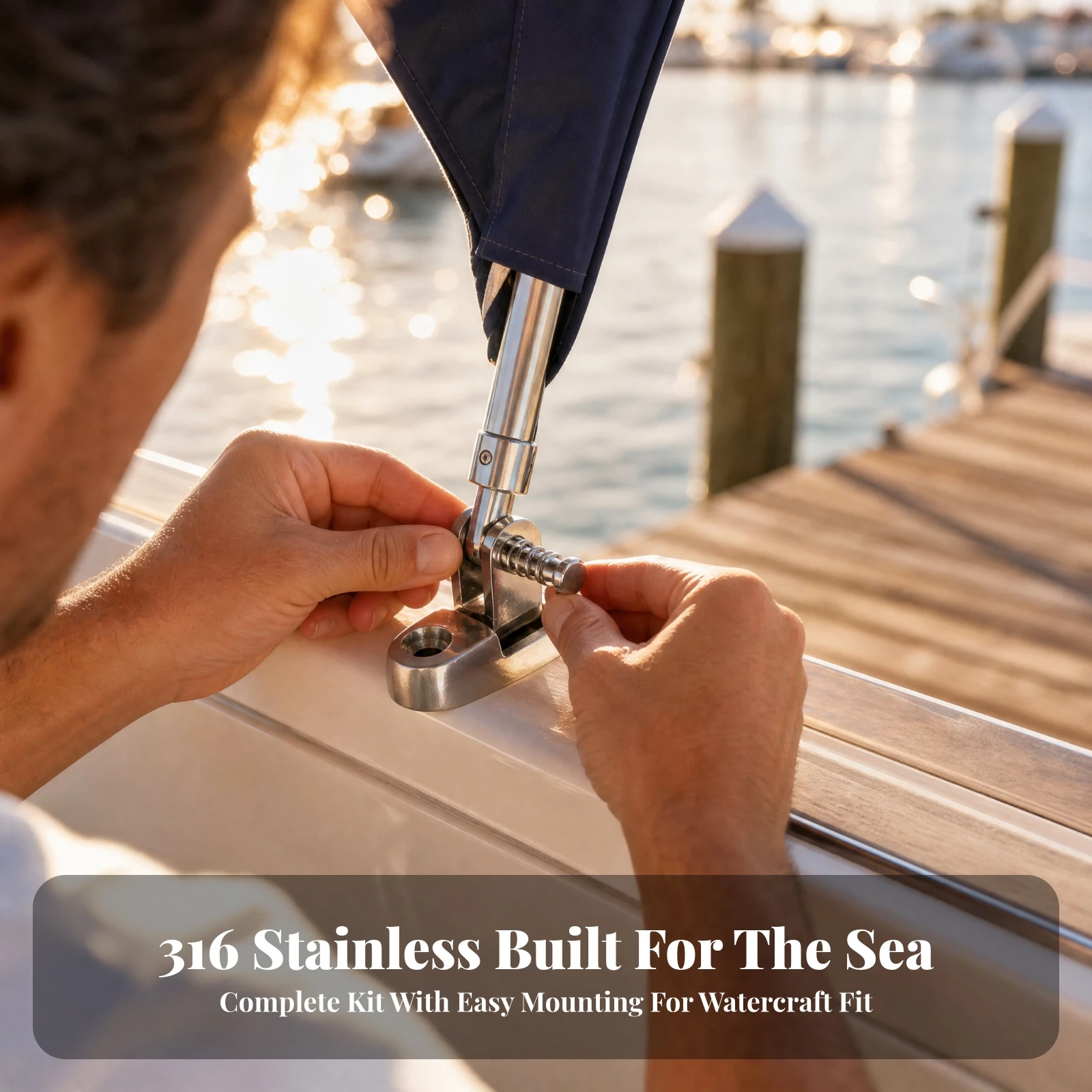 2 Pieces Marine Bimini Top Deck Mount Hinge Mirror-Polished 316 Stainless Steel Bimini Top Mounting Hinge Rust-without Cost