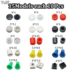 150pcs/Los 15 Models 6*6mm Plastic Cap Hat Kits Button cap for 6*6mm Tactile Push Button Switch Lid Cover 6x6mm Mini button Cap