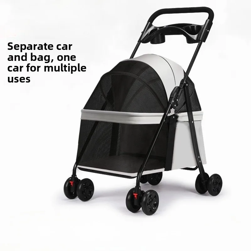 Hot Sale Popular Small Dog Foldable Pet Stroller Featuring Pet Trolley Carrier Lightweight Foldable Design Easy Transportation