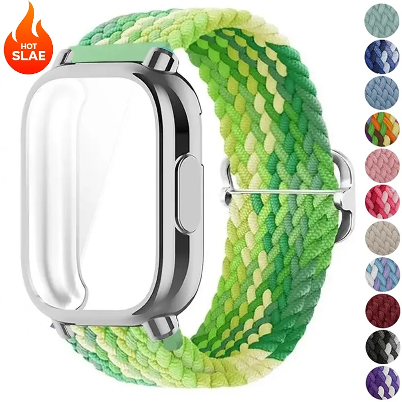 Hülle + Nylon-Sportarmband für Redmi Watch 5 Active Band, TPU-Softcase, Displayschutzfolie für Redmi Watch 5 Lite, Uhrenarmband-Zubehör