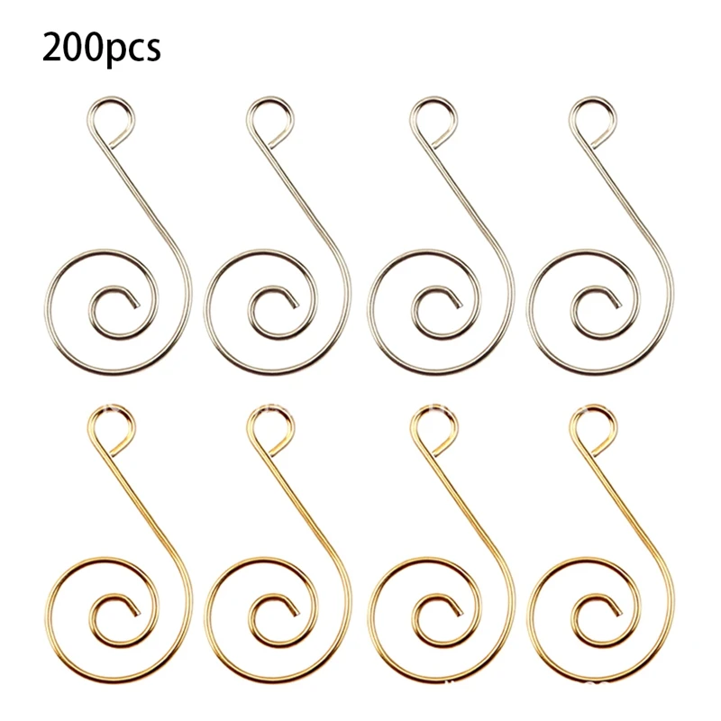 200Pcs Gold Silver Decorative Rings Christmas Decorate Hooks Christmas Trees Hooks S Shape Durable Decorative Hooks