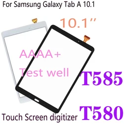 AAAA + do Samsung Galaxy Tab 10.1 T580 T585 SM-T580 SM-T585 z ekranem dotykowym Digitizer Panel przedni szklany Tablet zamiennik