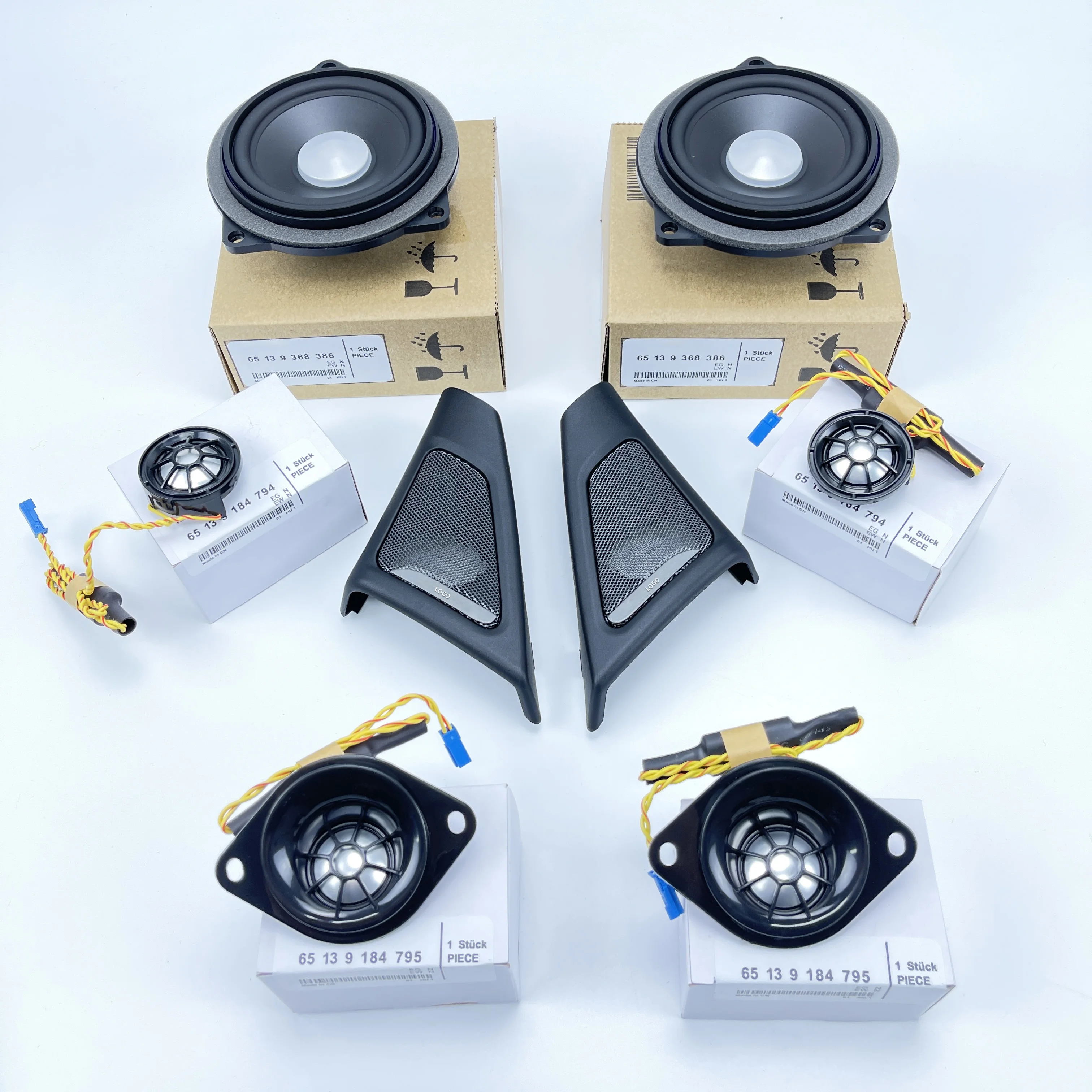 Car Audio Speaker Kit For BMW 5 Series F10 F11 Horn Tweeter Midrange Subwoofer Bass Loudspeaker Cover Set