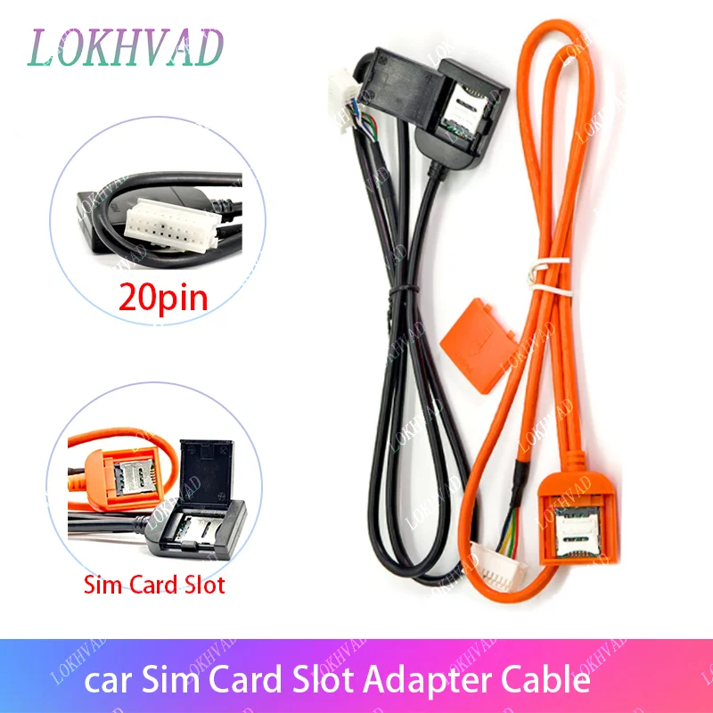 Sim Card Slot Adapter For Android Radio Multimedia Gps 4G 20pin Cable Connector Car Accsesories Wires Replancement Part