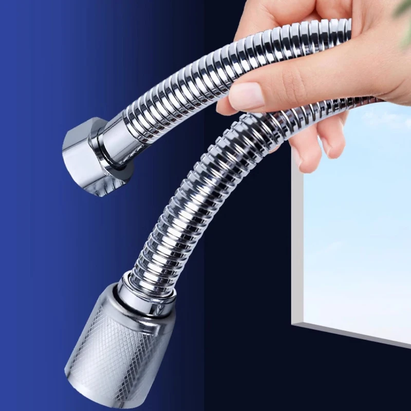 1.5/2M Stainless Steel Encryption Flexible Shower Hose Long Water Hose Extension Plumbing Pipe Pulling Tube Bathroom Accessories