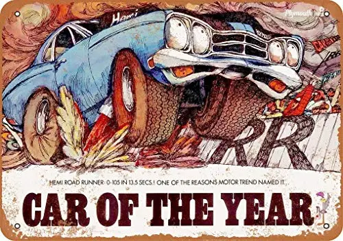1969 Hemi Road Runner Cartoon Vintage Look Metal Sign Wall Sign
