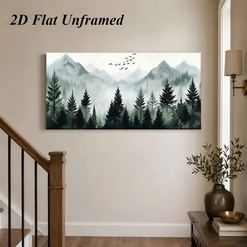 Large-sized frameless canvas paintings,(1PC Unframe)1 piece of natural landscape frameless decorative painting, living room, bed