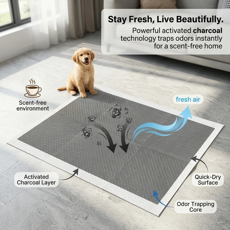 Charcoal Pet Pee Pads Disposable for dogs accessories Leak-Proof Training puppy potty pad dog accessories Charcoal deodorization