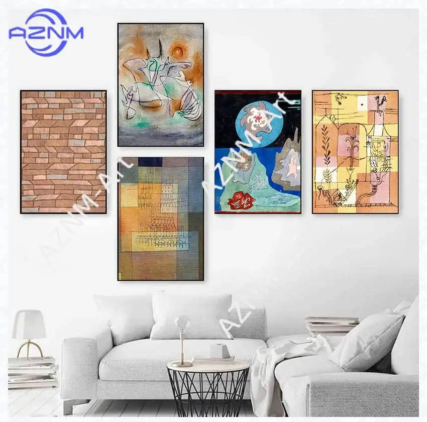 Paul Klee Classic Abstract Style Posters Modern Decoration Watercolor Painting Exhibition Canvas Prints Wall Art Pictures Decor