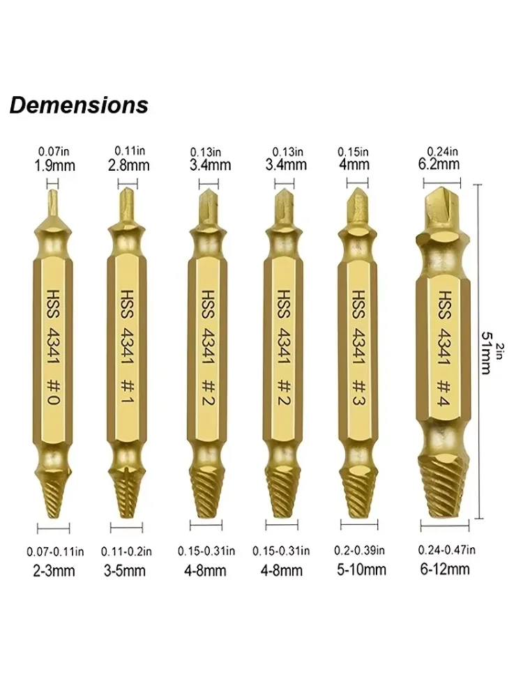Damaged Screw Extractor Set HSS Drill Bit Stripped Broken Remover Small Easily Quickly Take Out Kit Easy Demolition Power Tools