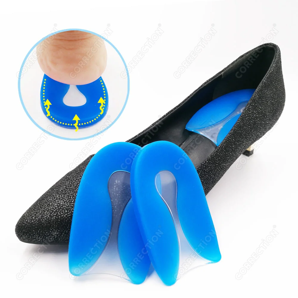 CORRECTiON Gel Heel Protectors Shock Absorbing Insoles Soft Elastic Silicone Heel Cushions Foot Care Products Fasciitis Insoles