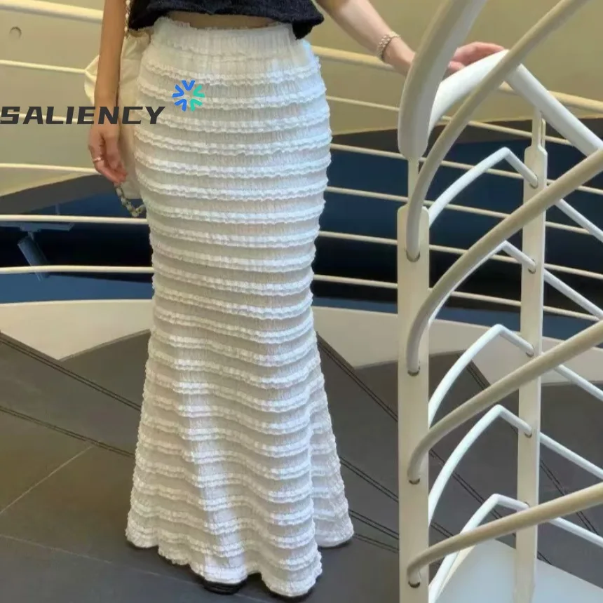 SALIENCY Women Fashion Fishtail Skirts Elegant Split High Waist Slim Streetwear Skirts