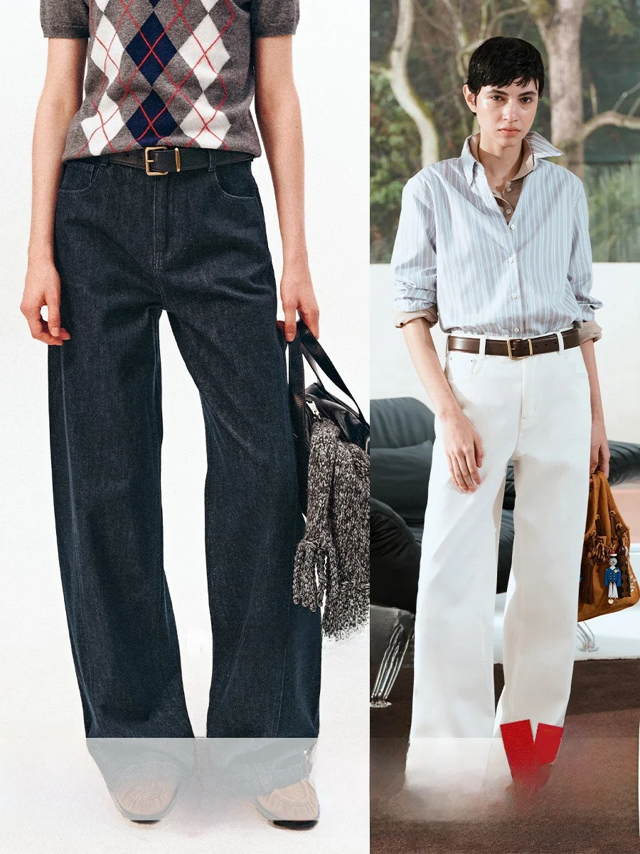 

Yasako винтажные белые джинсовые джинсы, легкие удобные хлопковые брюки с высокой талией и широкими штанинами для женщин, износостойкие все море...