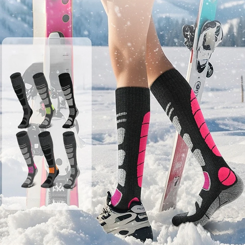 GTUBIKE Winter Thicken Thermal Warm Hiking Ski Socks Merino Wool Compression Socks Hiking Outdoor Sports Socks for Men Women