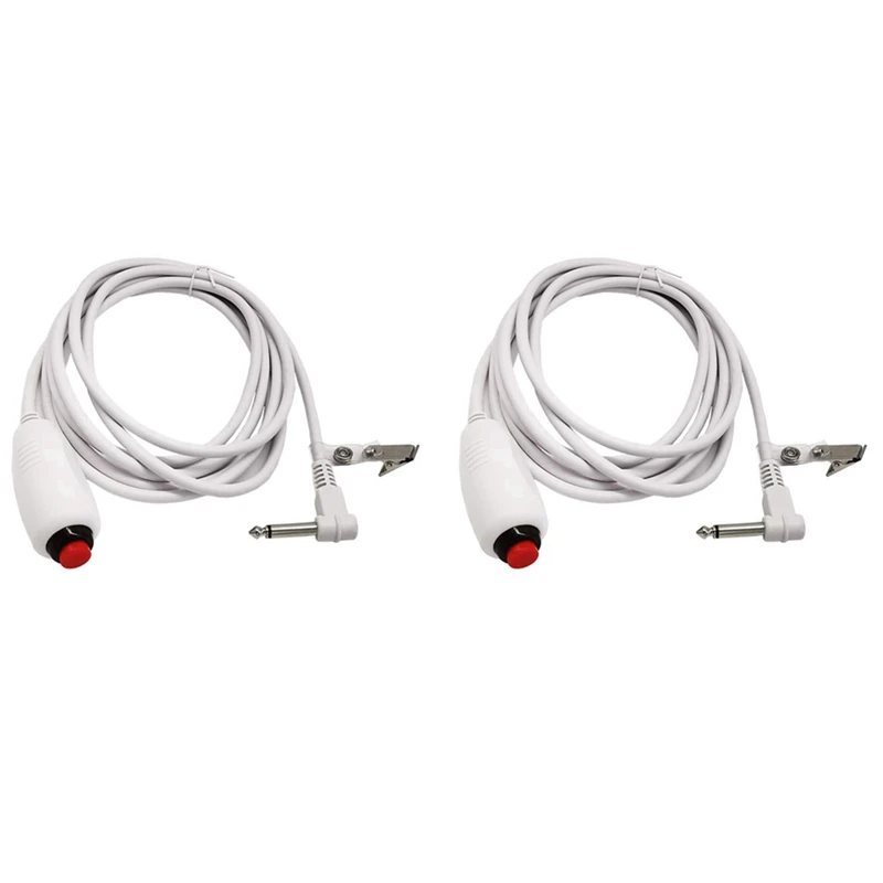 

2X Nurse Call Cable 6.35Mm Line Nurse Call Device Emergency Call Cable With Push Button Switch