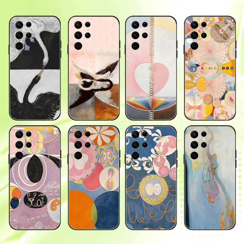 

Art Hilma af Klint Phone Case For Samsung S 25,24,23,22,30,21,10,9,Ultra,Plus,Lite,FE,4,5G Black Soft Case
