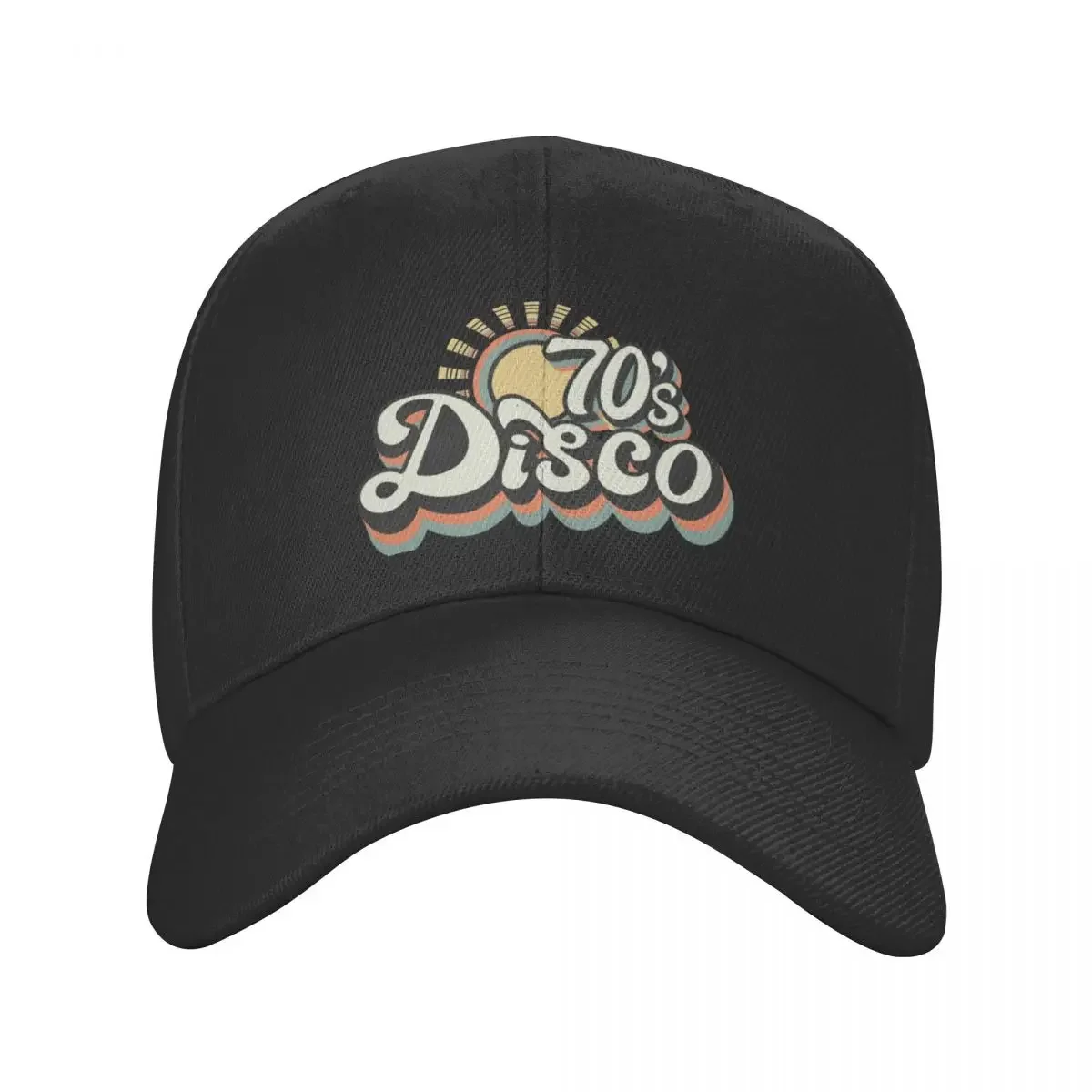 Retro 70s Vintage Disco Summer Typography Baseball Cap Big Size Hat Sun Cap Sports Cap Girl Men's