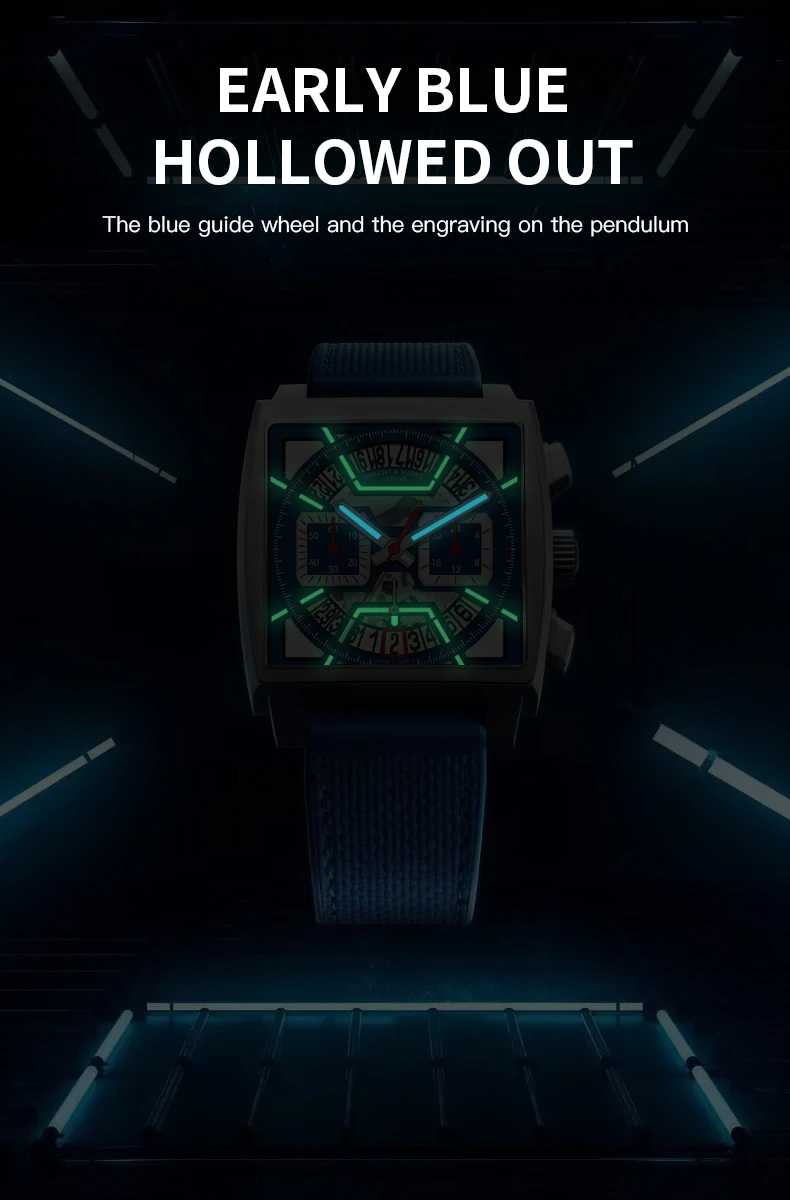 Luxury Brand Specht Sohne Sport Watch For Men VK Chronograph Waterproof Luminous Hands Blue Rubber Strap Male Quartz Wristwatch