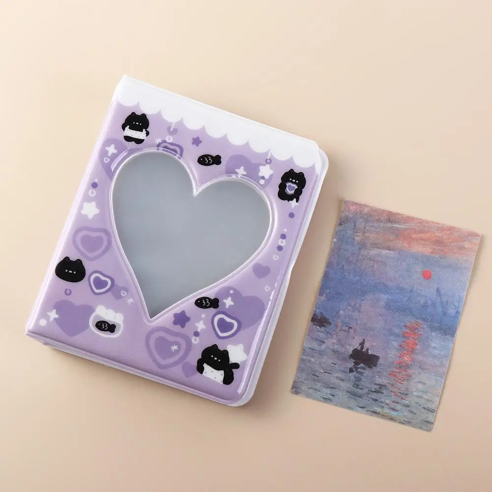 لطيف الكرتون الدب ألبوم صور البلاستيك مقاوم للماء جوفاء صورة حقيبة للتخزين Ins المضادة للخدش الحب القلب ألبوم صور صورة صغيرة