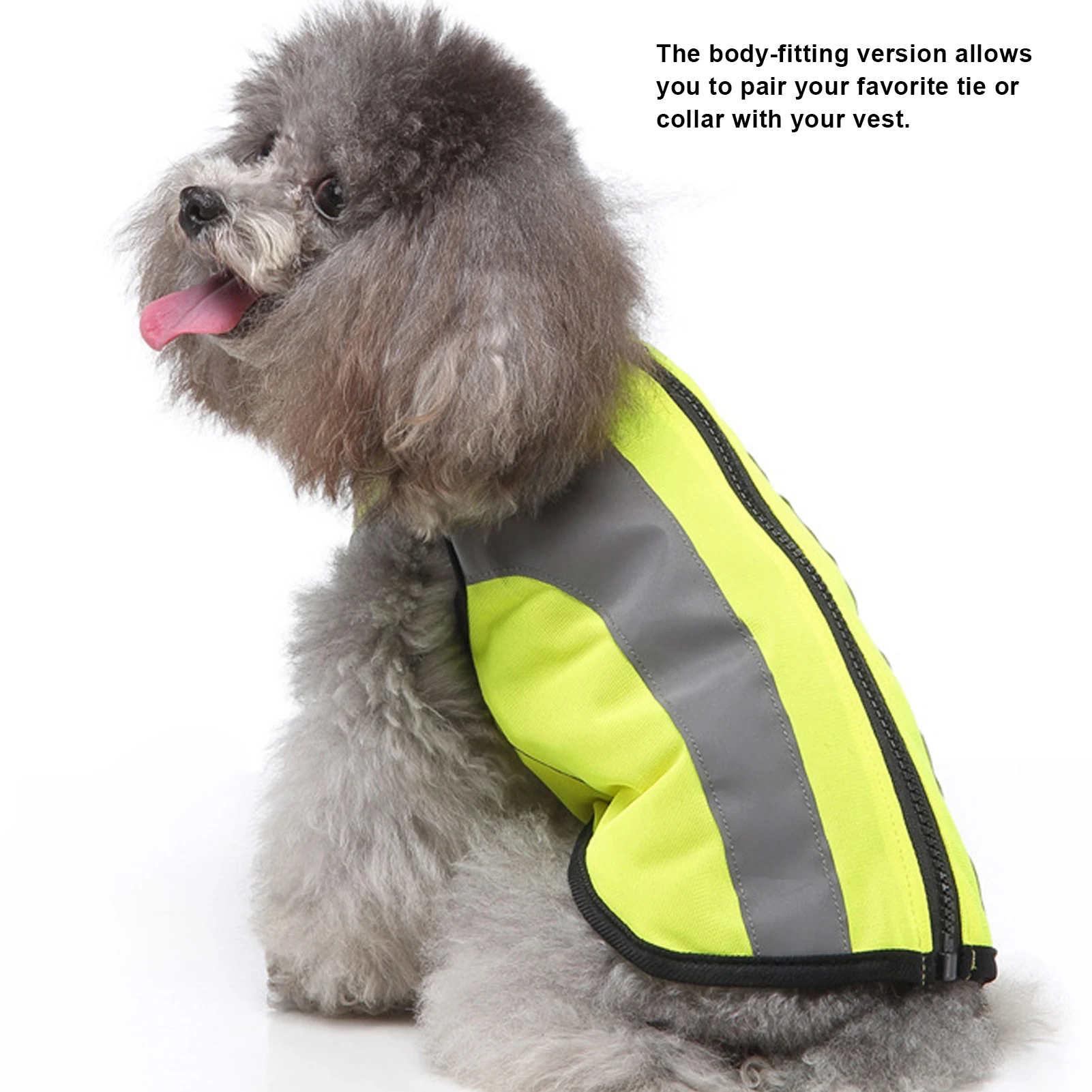 Pet Night Safety Clothing Glowing Jacket Lightweight Reflective Vest Zipper For Dogs Fluorescence