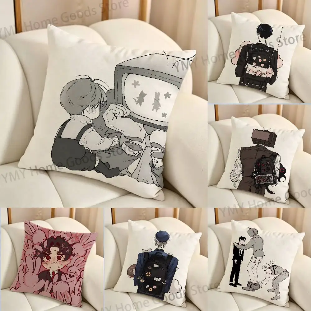 K-Kim Soleum GSGW Ghost Story Office Worker Print Throw Pillow Cover Square Cushion Case for Living Room Bedroom Decor