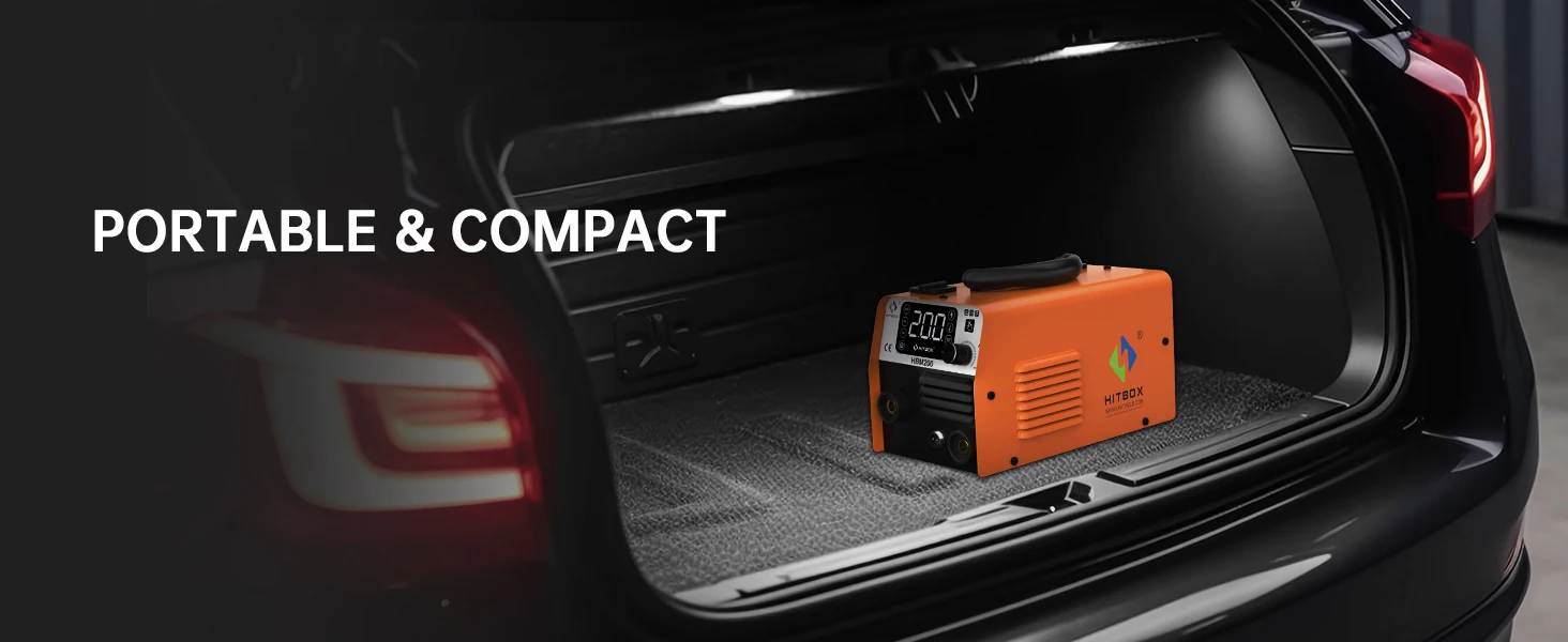 HITBOX HBM200 MIG TIG MMA Welding Machine 3 IN 1 Synergy Inverter Welder Gasless Flux Core Semi-Automatic Soldering Portable Inverter Equipment for Iron Metal Work