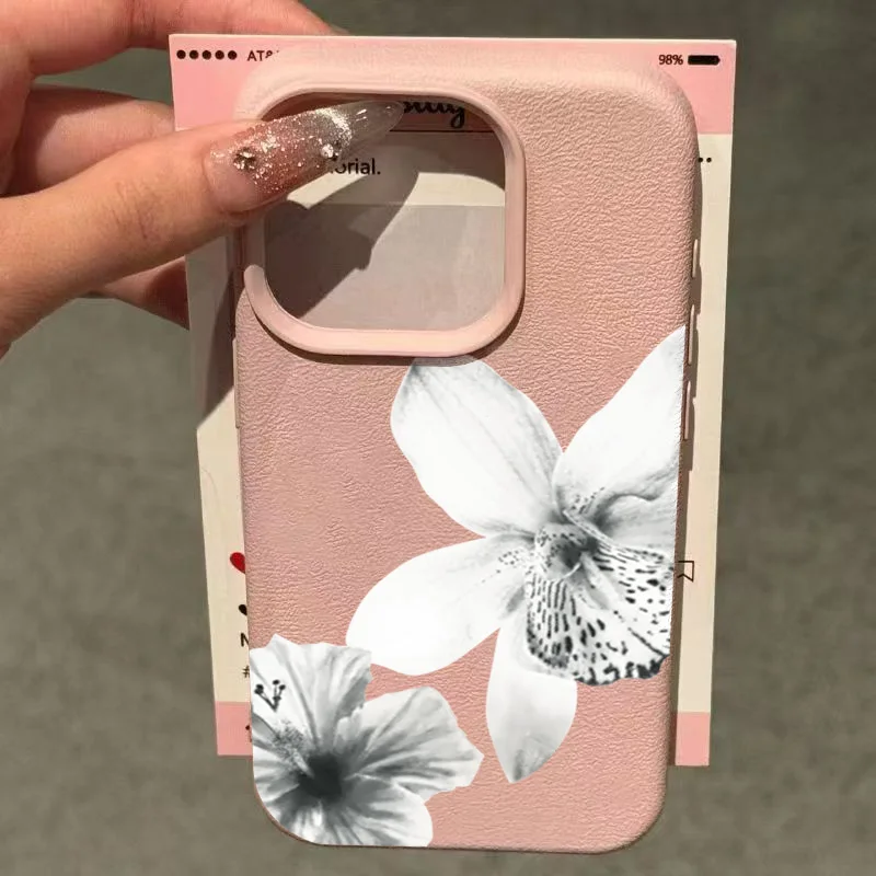 Casing Ponsel Pola Bunga Hitam Putih Untuk Xiaomi 14T Pro, Xiaomi 13T 15 14 13, Silikon Lembut Tahan Banting TPU Bumper Cover