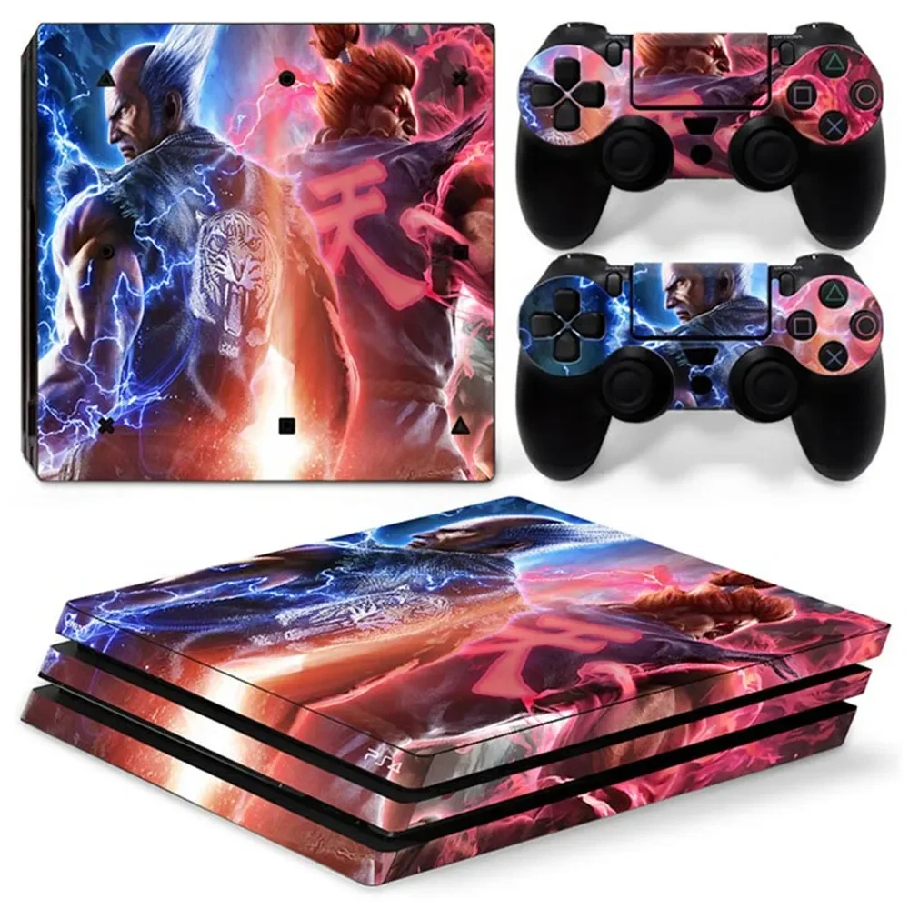 Capa de decalque adesivo de pele de vinil para corpo inteiro para console PS4 Pro e 2 peças de skins de controlador