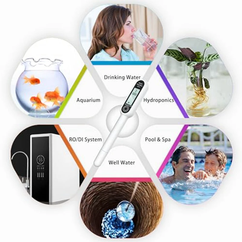 مقياس TDS، مقياس EC، مقياس الحرارة 3 في 1، جهاز اختبار المياه الرقمي بدقة TDS، دقيق دائمًا عند درجات حرارة مختلفة متينة